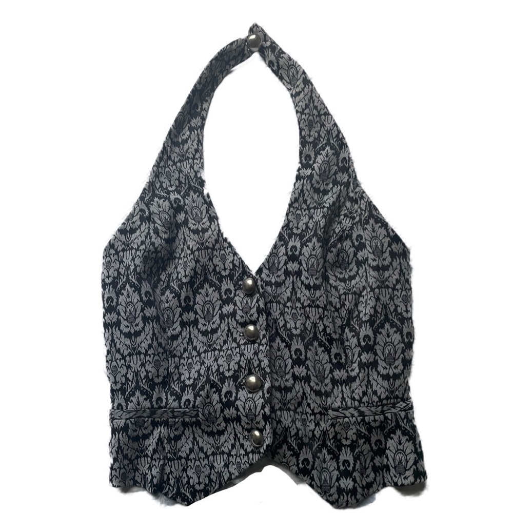 Black Button Halter Vest⭐️🖤